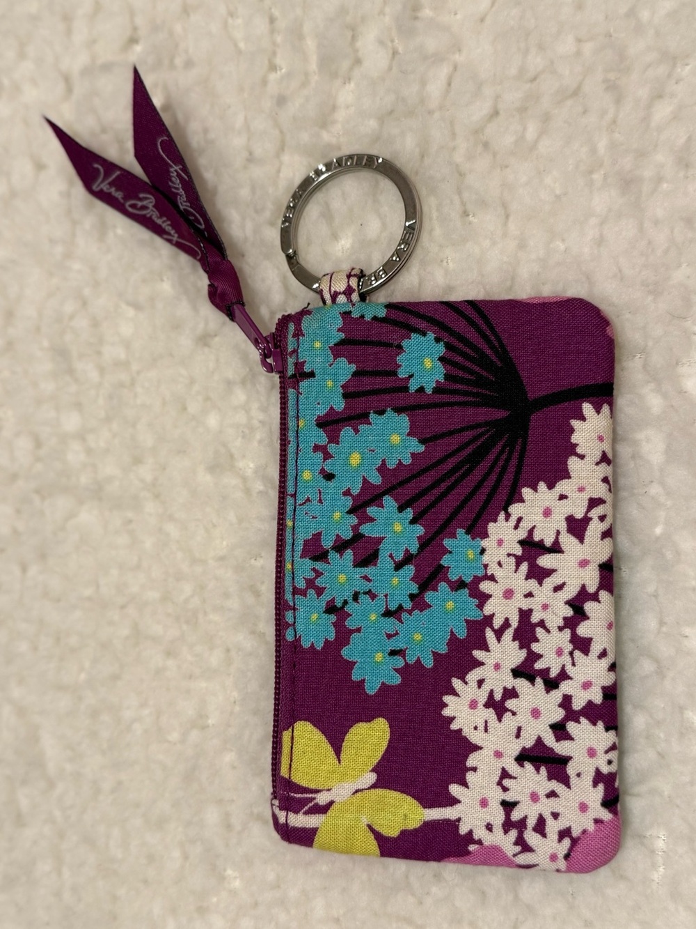 Vera Bradley Clip ZIP Case Flutterby Clip Zip ID key chain